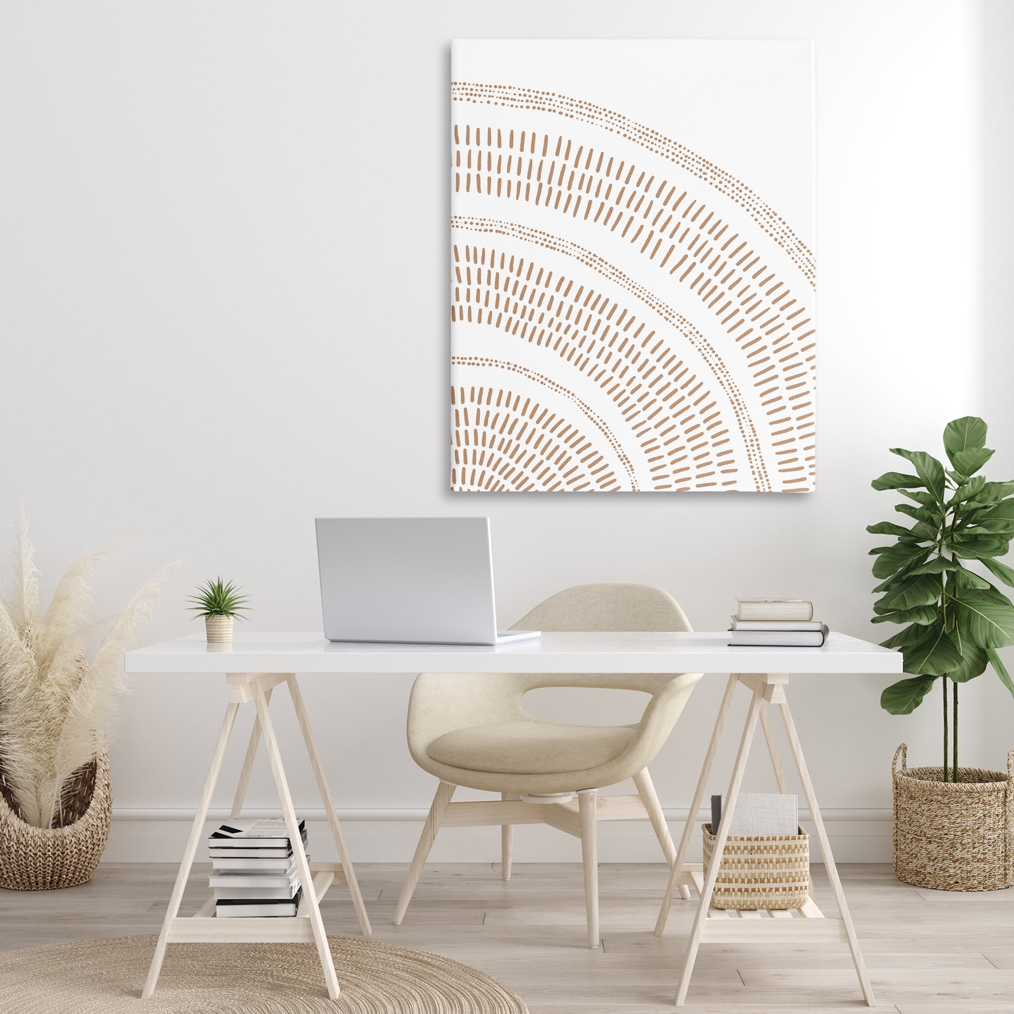 Stupell Industries Arched Boho Pattern Abstract Painting Gallery Wrapped Canvas Art Print Wall Art, 36 x 48