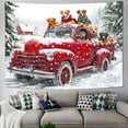 thumbnail image 5 of Red Truck Tapestry,Winter Snowy Forest Tapestries,Funny Dogs Farm Barn Vintage Rustic Wall Hanging for Bedroom Living Room Dorm,50X60Inches, 5 of 7