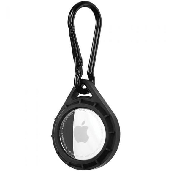 Pelican Protector AirTag Holder / Case w/ Clip Ring - Protective & Impact Resistant AirTag Keychain - Black