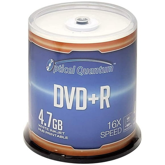 Dvd Quantique Optique + R 4.7GB 16X Blanc Jet d'Encre Imprimable - 100pk Broche de Disque (FFB) OQDPR16WIPH-BX