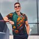 thumbnail image 4 of Fotbe Colorful Owl Forest Camiseta Polo de Golf para Hombre con Estampado – Camisa Deportiva Transpirable con Cuello Abotonado-Small, 4 of 6