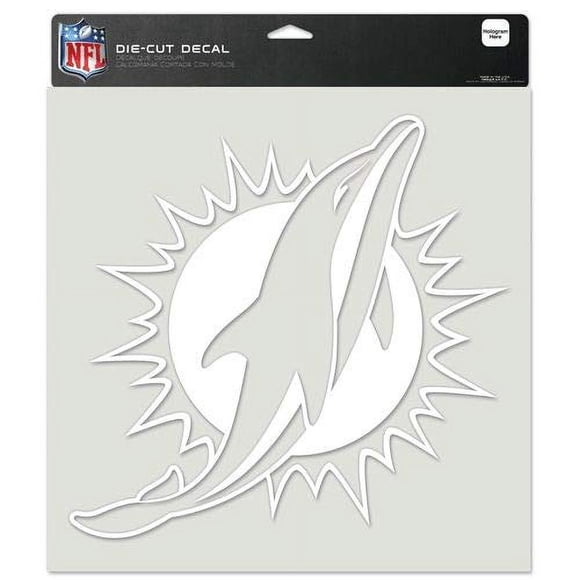 Calcomanía troquelada de los Miami Dolphins de la NFL de WinCraft, de 8"x8" y del color del equipo