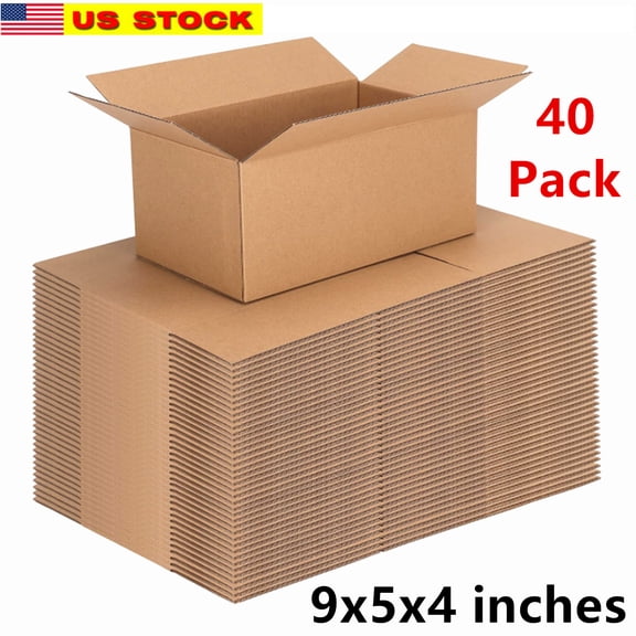 40 Pack 9x5x4 Inch Thick Corrugated Mailer Boxes for Small Business – Durable Cardboard Box, Shipping Cartons for E-commerce Packaging, Moving, Packing, Retail, Subscription Orders