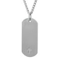 thumbnail image 2 of Men's Stainless Steel White Diamond Accent Cross Dog Tag Pendant Necklace Chain, 2 of 5