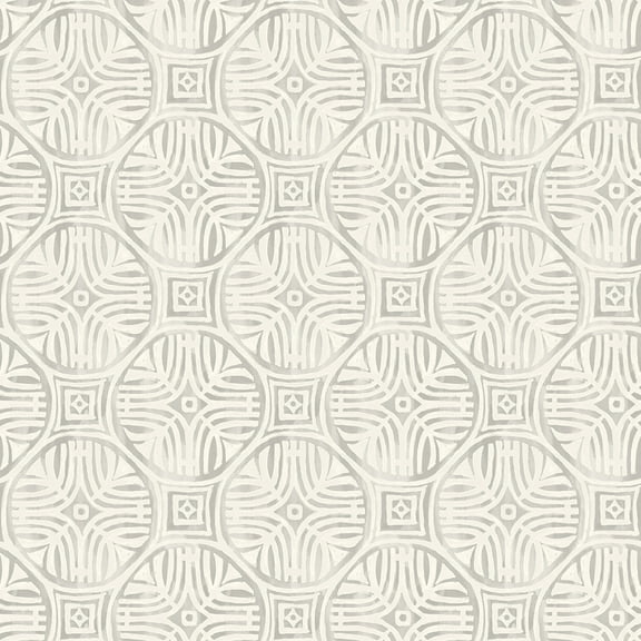 Chesapeake Sandee Grey Medallion Wallpaper, 20.5-in by 33-ft