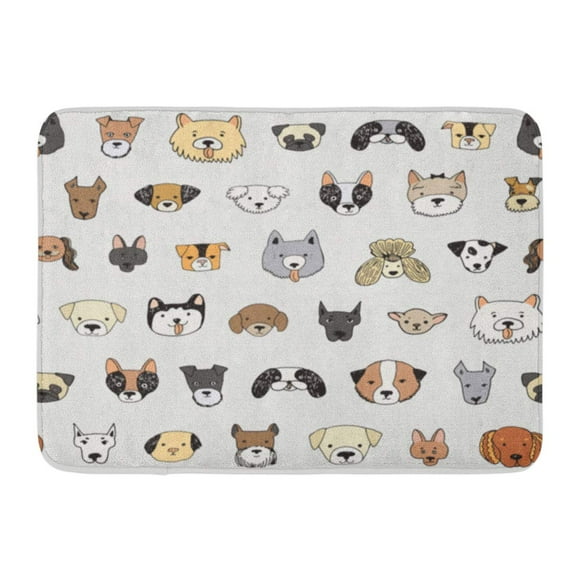 JSDART Pattern Dog Face Funny Cartoon Doodle Labrador Line Beagle Doormat Floor Rug Bath Mat 23.6x15.7 inch