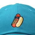thumbnail image 2 of Dalix Hot Dog Embroidered Cap Cotton Baseball Summer Cool Dad Hat Mens in Teal, 2 of 5