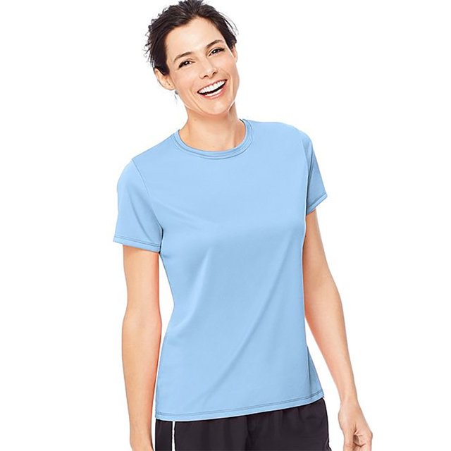 Hanes T-Shirt Performance Cool Dri pour Femmes, 3TG, Bleu Clair