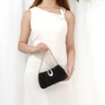 thumbnail image 6 of Clutch Purses for Women Formal Black Clutch Evening Bag Wedding Party Bag Satin Dressy Handbag, 6 of 7