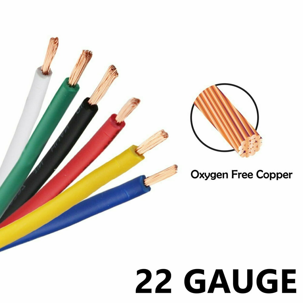 6 Colors 16ft/35ft/60ft/100ft/ EA Automotive Primary Wire Stranded OFC