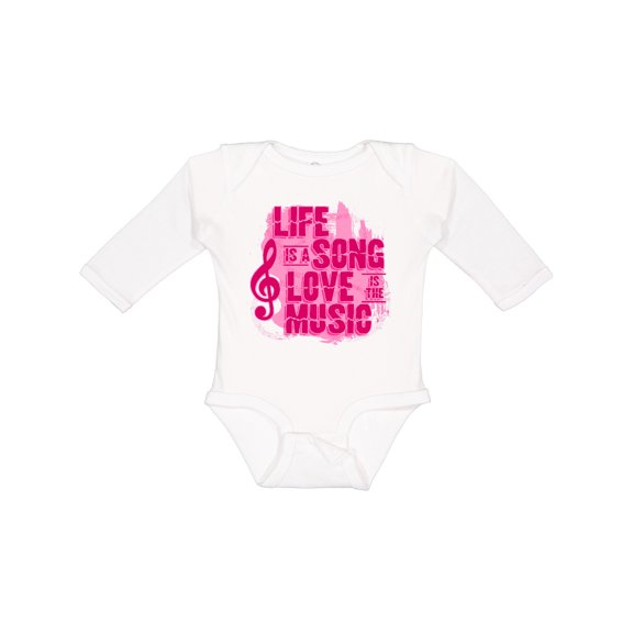 Inktastic Life Song Love Music PNK Girls Long Sleeve Baby Bodysuit