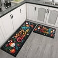 thumbnail image 3 of 2 Pcs Merry Christmas Kitchen Rugs and Mats Set of 2 Welcome Christmas Snowflake Kitchen Mats for Floor Non Slip Rugs for Kitchen Floorfor Bath Cooking (47x17+30x17 inches), 3 of 7