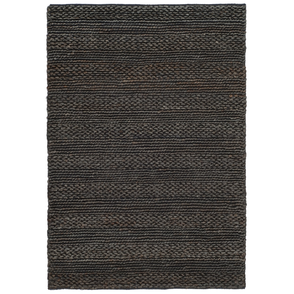 SAFAVIEH Natural Fiber Henrika Braided Area Rug, Charcoal, 6' x 6' Square