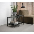 thumbnail image 2 of Unique Furniture Metal and Fluted Glass Nesting End Table Set in Black, 2 of 5