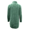 thumbnail image 4 of CharmCyan Women’s Turtleneck Long Sleeve Cable Knit Sweater Dress Chunky Pullover Loose Fit Casual Winter Wear Green M, 4 of 5