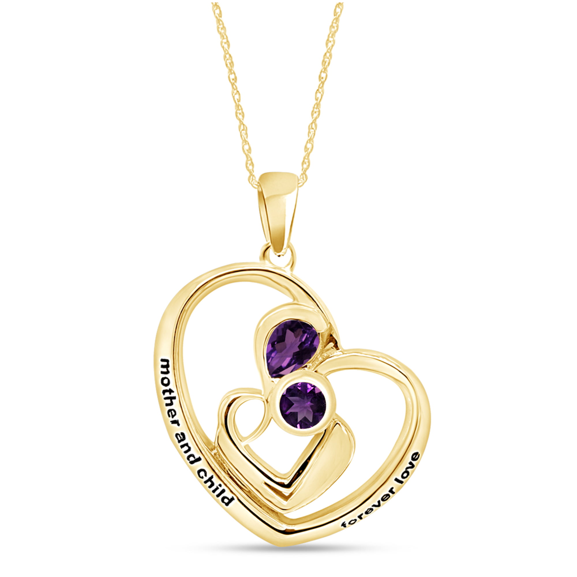 Love Heart Pendant Necklace Mom Wife Birthday Gifts for Her November December Birthstone Citrine Blue Topaz Garnet Amethyst Simulated Diamond Emerald Pearl Sterling Silver Jewelry for Women 