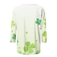 thumbnail image 4 of BLVB Womens St. Patrick's Day Shirts 3/4 Sleeve Crewneck T Shirt Clover Shamrock Tops Casual Vacation Tunic Tee Tops, 4 of 5