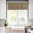 thumbnail image 3 of Kitchen Curtains Set, Red Turquoise Kitchen Curtains and Valances Set, Morocco Modern Geometric Ethnic Art Rod Pocket Tier Curtains 24 Inch Length for Cafe/Bedroom Windows, 3 of 6