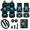 Blue Flower, variant on Frog Pattern Car Seat Cover Sets, with Key Ring Car Cup Pad Auto Cup Holder Coaster