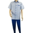 thumbnail image 3 of Men 2pc Walking Leisure Suit Short Sleeves By DREAMS Fancy 283-11 Royal Blue, 3 of 9