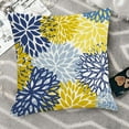 thumbnail image 2 of Spring Dahlia Flower Throw Pillows Cover 18x18 Inch Set of 2 Summer Yellow And Blue Geometric Floral Decorative Pillow Covers Farmhouse Linen Outdoor Pillowcases Decoration for Home Couch Sofa Decor, 2 of 6
