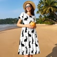 thumbnail image 4 of Balery Black Rabbit Vestidos sueltos de manga corta para mujer, vestidos de verano 2025, vestidos casuales de corte A con vuelo., 4 of 6