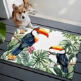 thumbnail image 5 of Green Leaves Birds Bathroom Rug Washable 2x3 Entryway Rug Non Slip Summer Botanical Watercolor Front Door Mat Low Pile Indoor Doormat Throw Floor Carpet for Kitchen Bedroom Entrance, 5 of 8