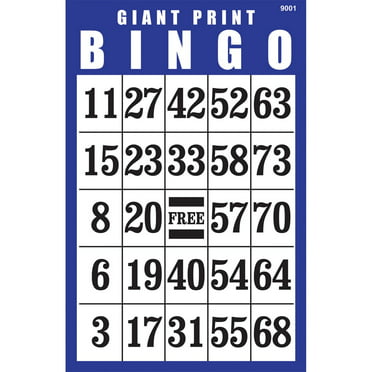 EZ to Read Bingo Card - One Card - Walmart.com