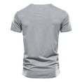 thumbnail image 3 of FINALGANG Men Versatile T-Shirts Solid Color Short Sleeve V-Neck Loose Fit Casual Top Stylish Tshirts Comfort Clothes, 3 of 3