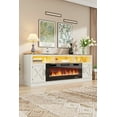 thumbnail image 6 of Fireplace TV Stand for 80/85/90 Inch TV with 50" Electric Fireplace, 82.7" Farmhouse Entertainment Center with LED Lights, Tall Media Console with Barn Door for Living Room, Bedroom, 6 of 6