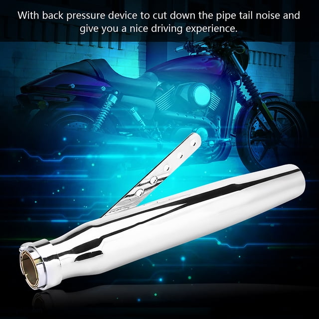 Silenciador de escape para motocicleta, punta de tubo de escape universal para motocicleta GY6, color plateado