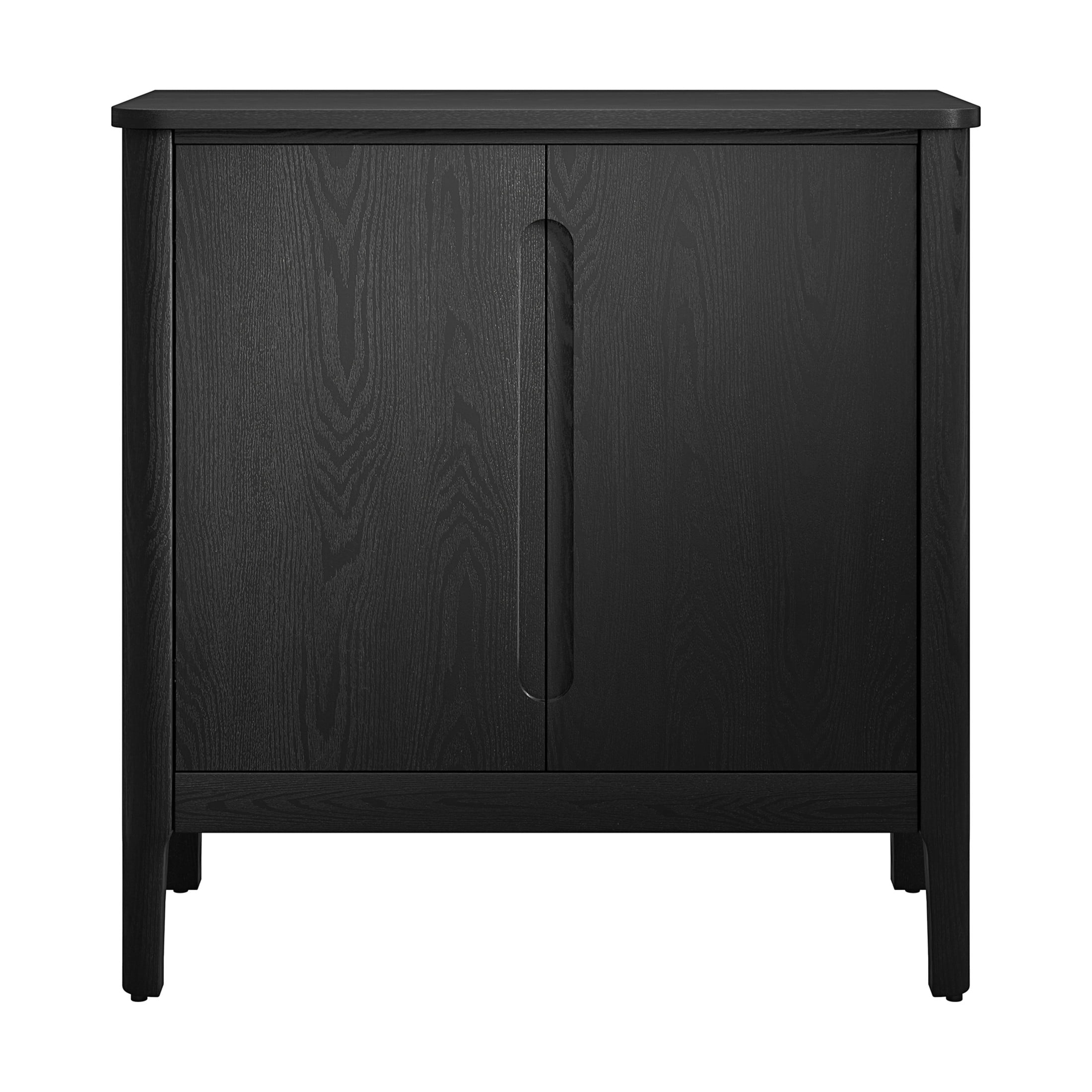 Evelyn&Zoe Modern/Contemporary 32" Wide Black Veneer Accent Cabinet