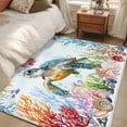 thumbnail image 5 of Rectangle Area Rug 4x6ft,Sea ​​turtle Ocean Coral Starfish Shell Washable Carpet Non-Slip Runner Accent Rugs Indoor Floor Mat for Bedroom Living Room Decor,Summer Blue Ocean, 5 of 9