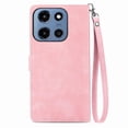 thumbnail image 3 of for Motorola Moto G 2025 / G 2026 / G Paly 2026 6.7 inch Case, Wallet for Women Men, Durable PU Leather Magnetic Flip Lanyard Strap Wristlet Zipper Card Holder Wallet Phone Case,Pink, 3 of 10
