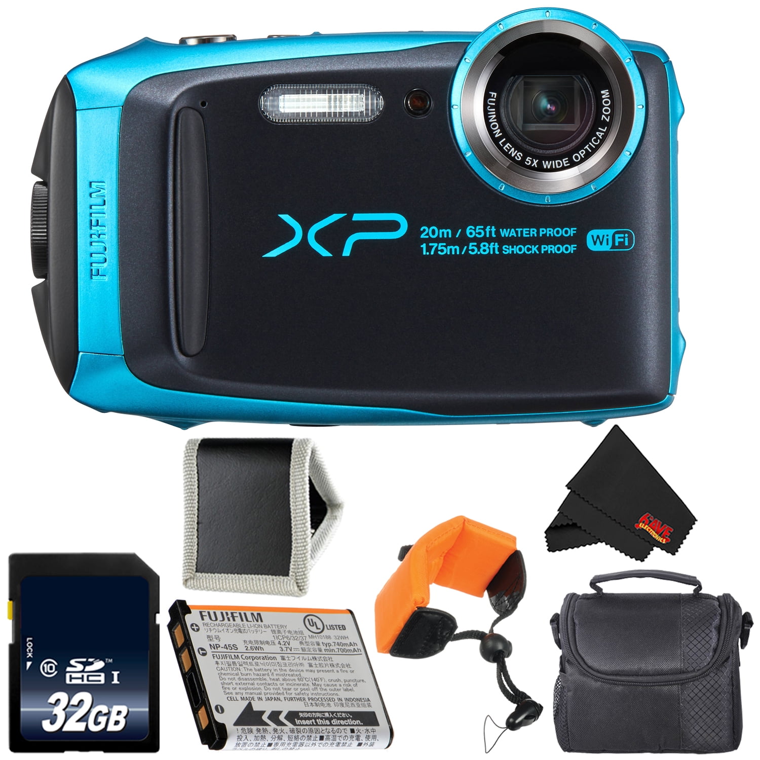Fujifilm FinePix XP120 Digital Camera (Sky Blue) 600019758 + 16GB SDHC