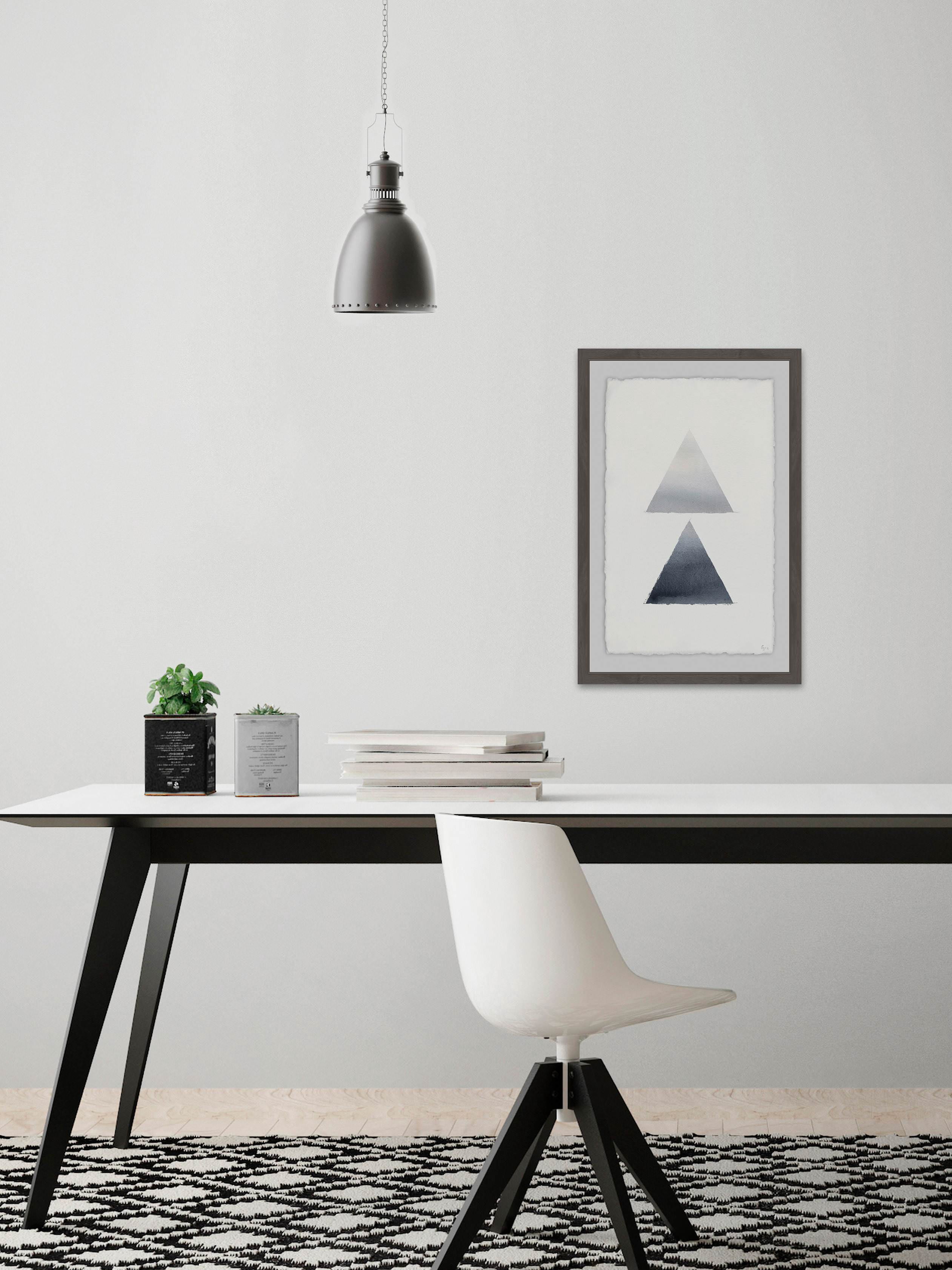 Ombre Triangle Framed Painting Print