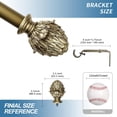 thumbnail image 4 of Urbanest Adjustable Single Curtain Rod Set Artichoke Finials – 1 - Inch Diameter, With Renaissance Gold Rod, 84–120 Inches, 4 of 6