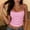 *Pink, variant on ClodeEU Women's Striped Spaghetti Strap Tank Top, Slim Fit Ribbed Square Neck Tanks Green,Womens Plus S