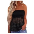 thumbnail image 1 of ICHUANYI Clearance Women's Summer Casual Temperament Comfortable Lace Panel Wrap Tank Top(Black, XXL) ICHUANYI WER2023080800762, 1 of 5