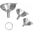 thumbnail image 1 of 3 Pcs Entonnoir de Cuisine Multifonction Entonnoir de Transfert d'Huile en Acier Inoxydable (Argent), 1 of 5