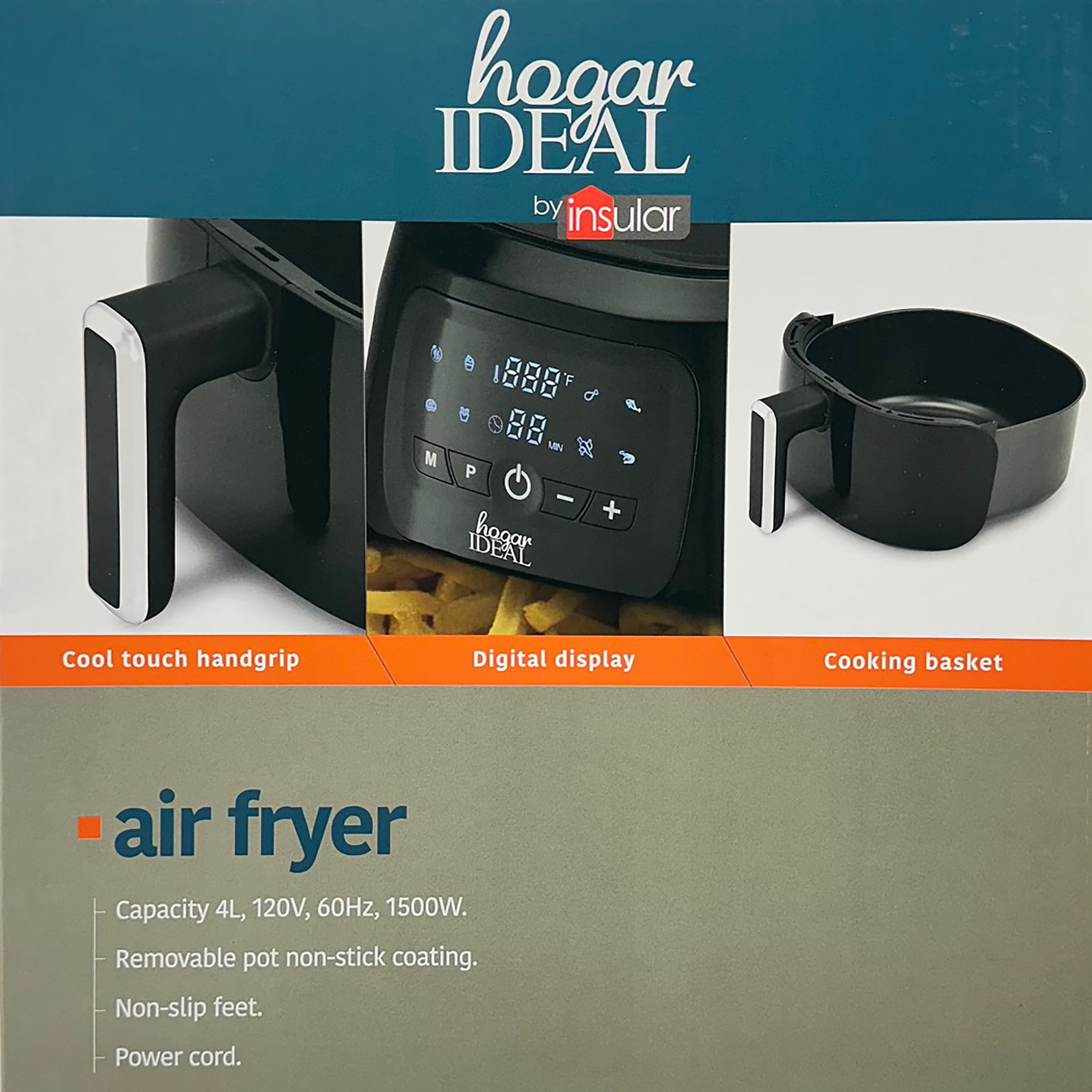 Hogar Ideal New 4 Liters Air Fryer, 11.5in Height