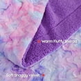 thumbnail image 4 of Softlife Fuzzy Rainbow Throw Blanket for Girls,Warm and Cozy Fleece Colorful Blankets for Baby Bedroom Couch, Faux Fur Sherpa Blanket for Home Decorative,60"x80",Purple, 4 of 7