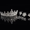 thumbnail image 2 of White Glass Crystal Fancy Flower Crown Tiara with Hair Band Pins in Birthday Gifts, 2 of 6
