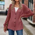 thumbnail image 4 of Vedolay Women's Knit Cardigan Sweater Fall Winter Coat Causal Knitted Sweater Cardigan Red,S, 4 of 5