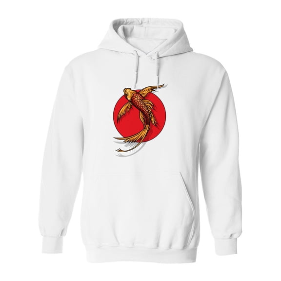 Goldfish On Red Sun Hoodie Men -Image by Shutterstock, Male x-Large