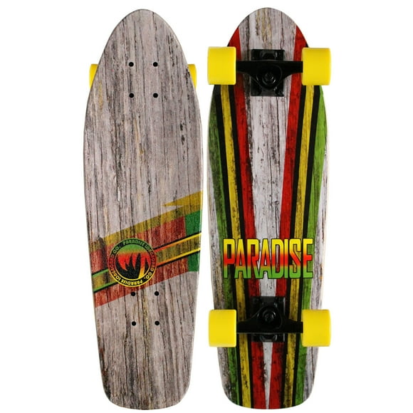 Paradise Skateboard Cruiser Complet Rustique Rasta Driftwood Assemblage d'Érable 8 "x 26,75"