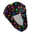 thumbnail image 6 of Love Heart Print Working Cap, Adjustable Surgical Scrub Hat, Casual Bouffant Head Cover for Women's Long Hair Cyan, 6 of 6