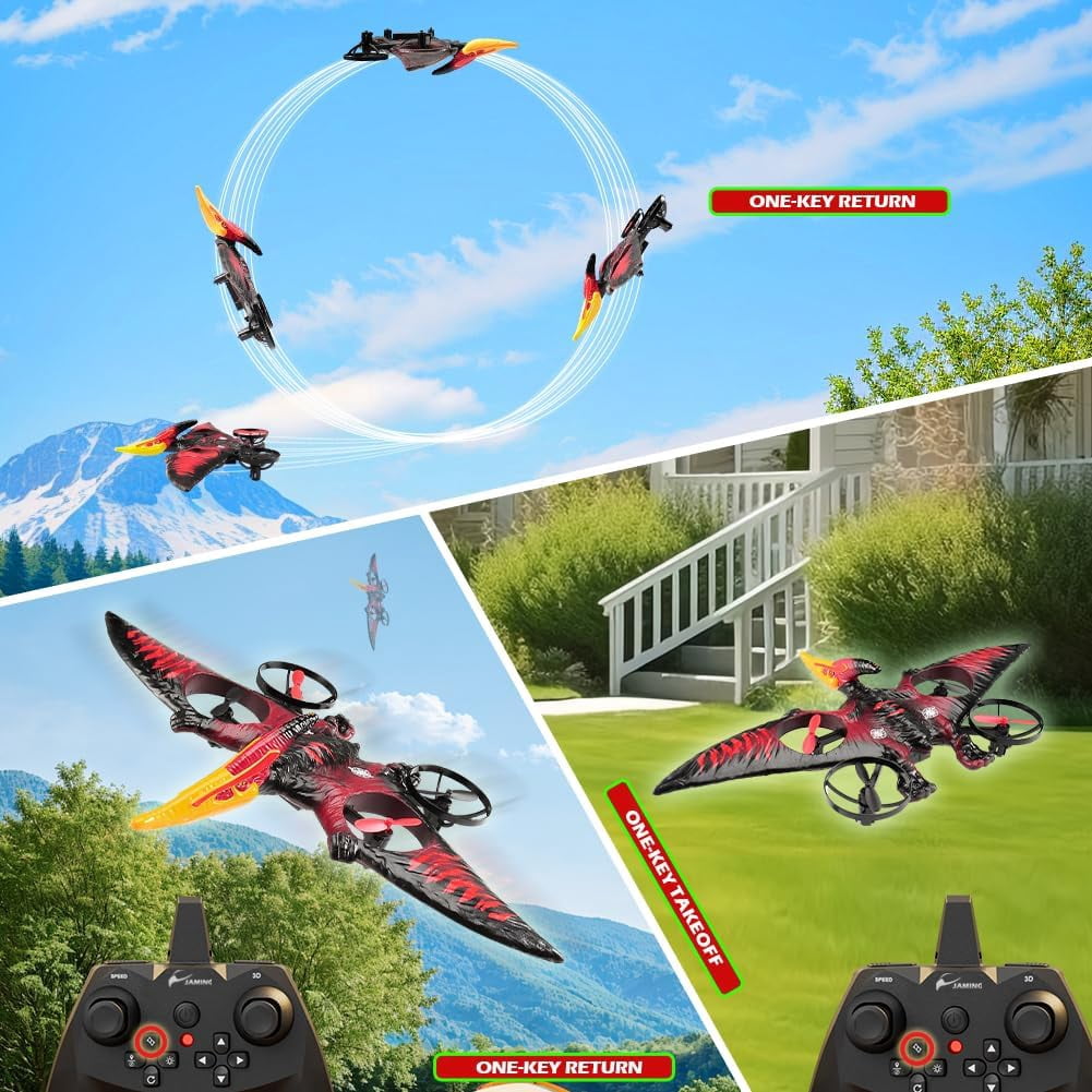 Roofworld Dragon RC Plane, 2.4G 6-Axis Gyro EPP Foam Aircraft, Red