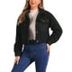 thumbnail image 1 of Chaqueta corta INSPIRE CHIC para mujer con solapa de piel sintética, abotonada, casual, de manga larga, talla XS, color negro, 1 of 6