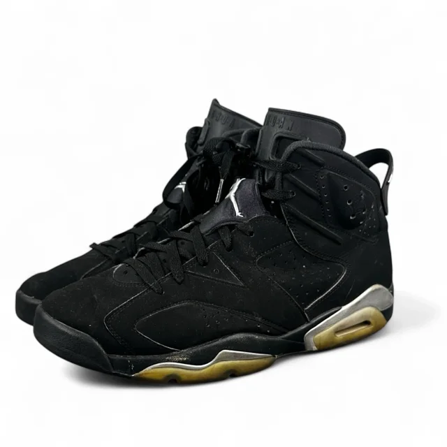 Ni - ke Air Jordan 6 Chrome Black Silver Retro Basketball Sneaker DX2836-001 Men Size 12